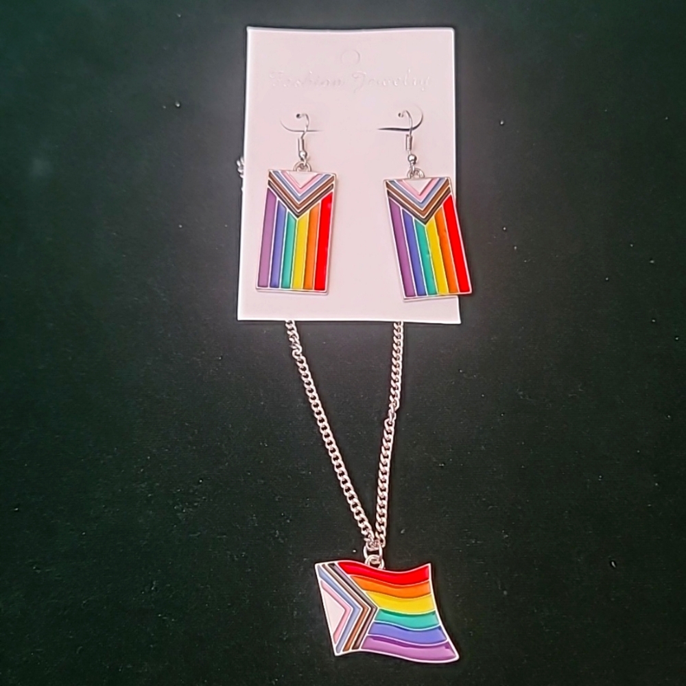 18 in. Chain & hanger Pride earrings NWT